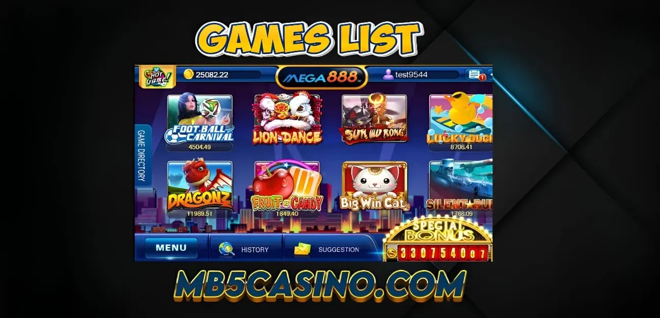 Mega888 Games List
