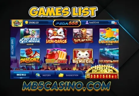 Mega888 Games List
